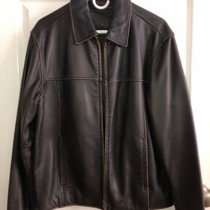 Genuine leather jacket, brown, men’s medium